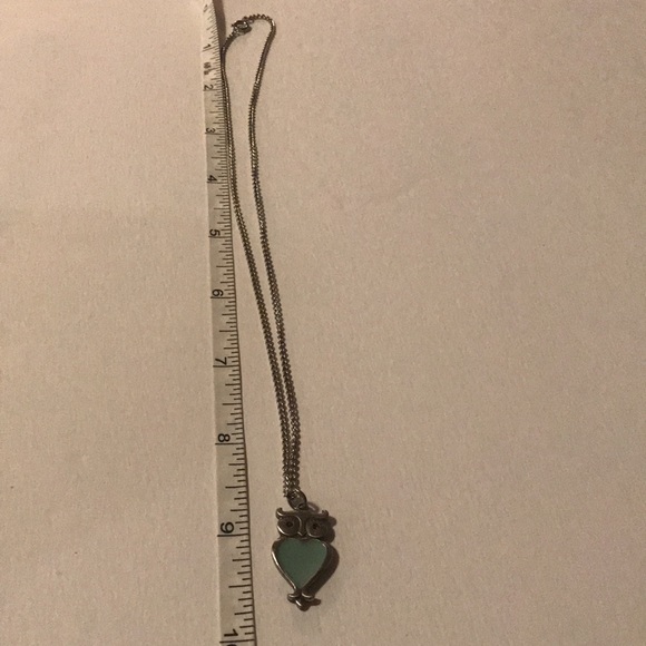 Blue Heart Owl Necklace - costume jewelry - Picture 5 of 8